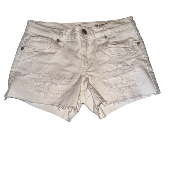 BLANKNYC SHORTS WHITE DESTROYED SIZE 25  THE ESSEX ZIPPERED - Picture 1 of 4